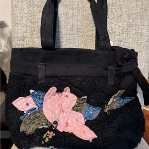 Black BNWT Bag with Floral Embroidery